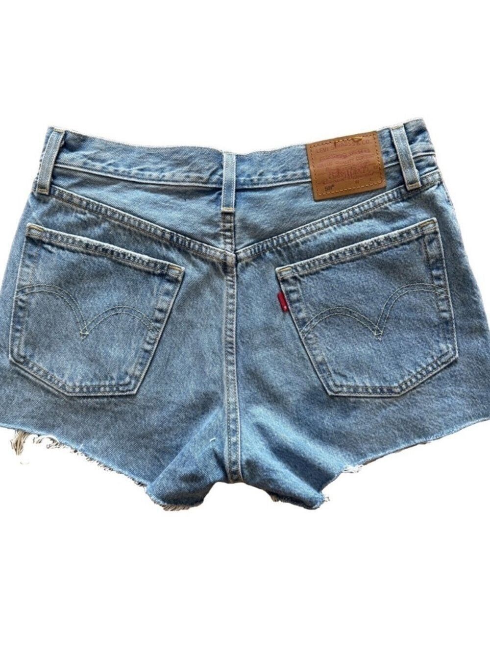 LEVI’S❤️ 501 Women’s High-Rise Distressed Denim Shorts 👖👟💃 Size 27 - Picture 4 of 15
